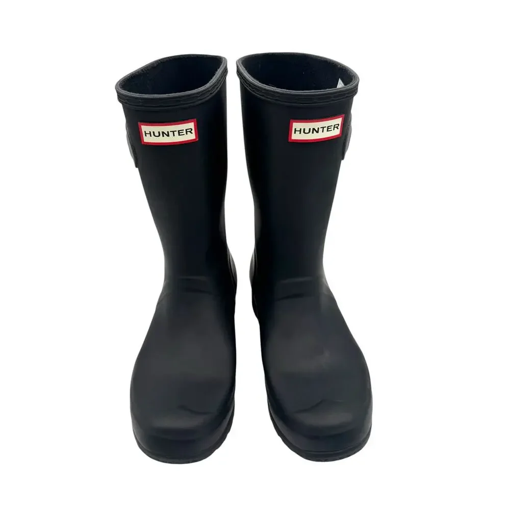 Hunter Original Tour Short Boot Womens Size 8 Black Packable Mid-Calf Rain Boots